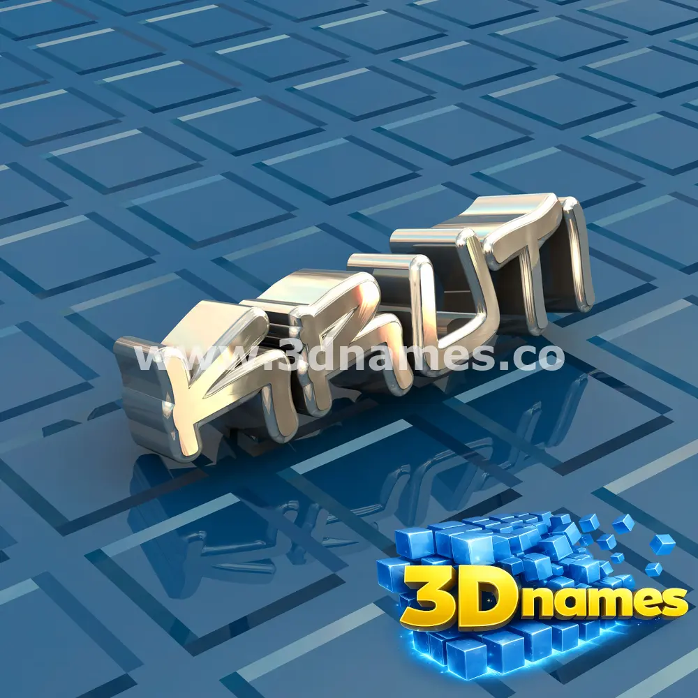 kruti in Blue Bling style - 3D name wallpaper