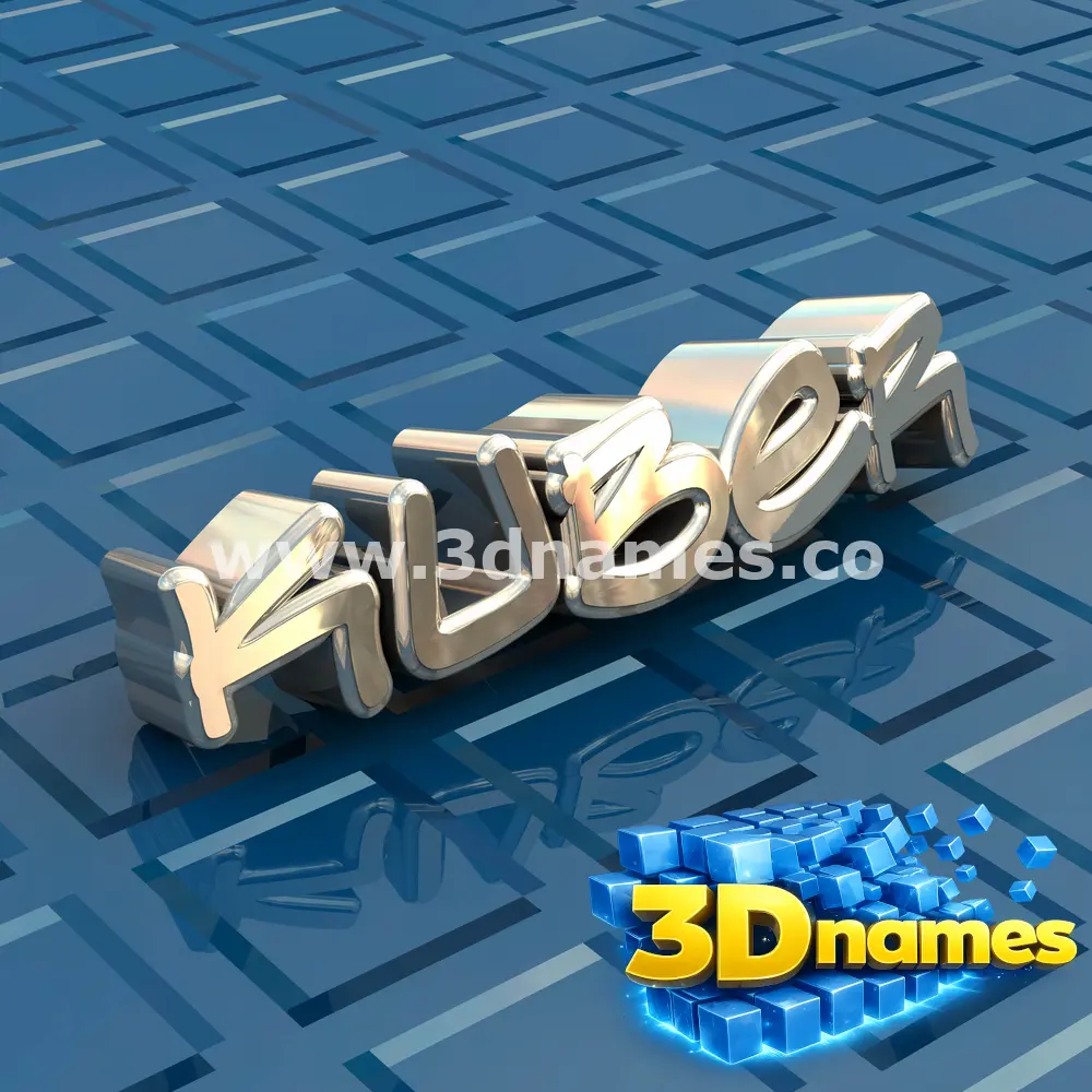 kuber in Blue Bling style - 3D name wallpaper
