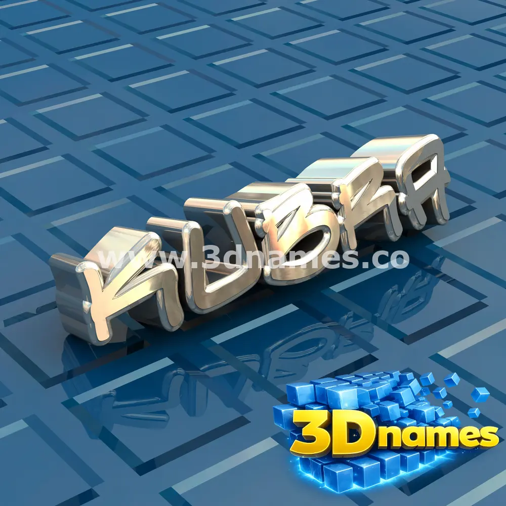 kubra in Blue Bling style - 3D name wallpaper