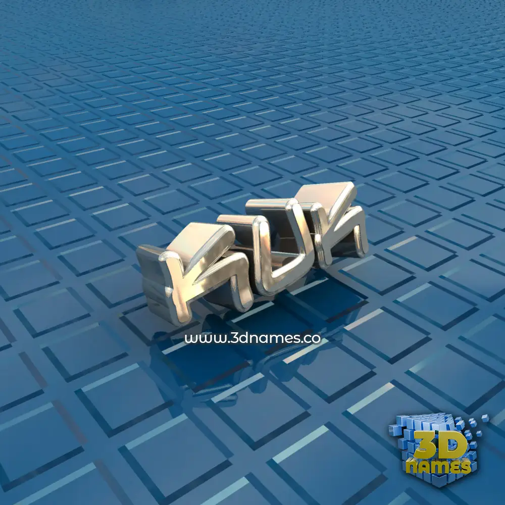 kuk in Blue Bling style - 3D name wallpaper