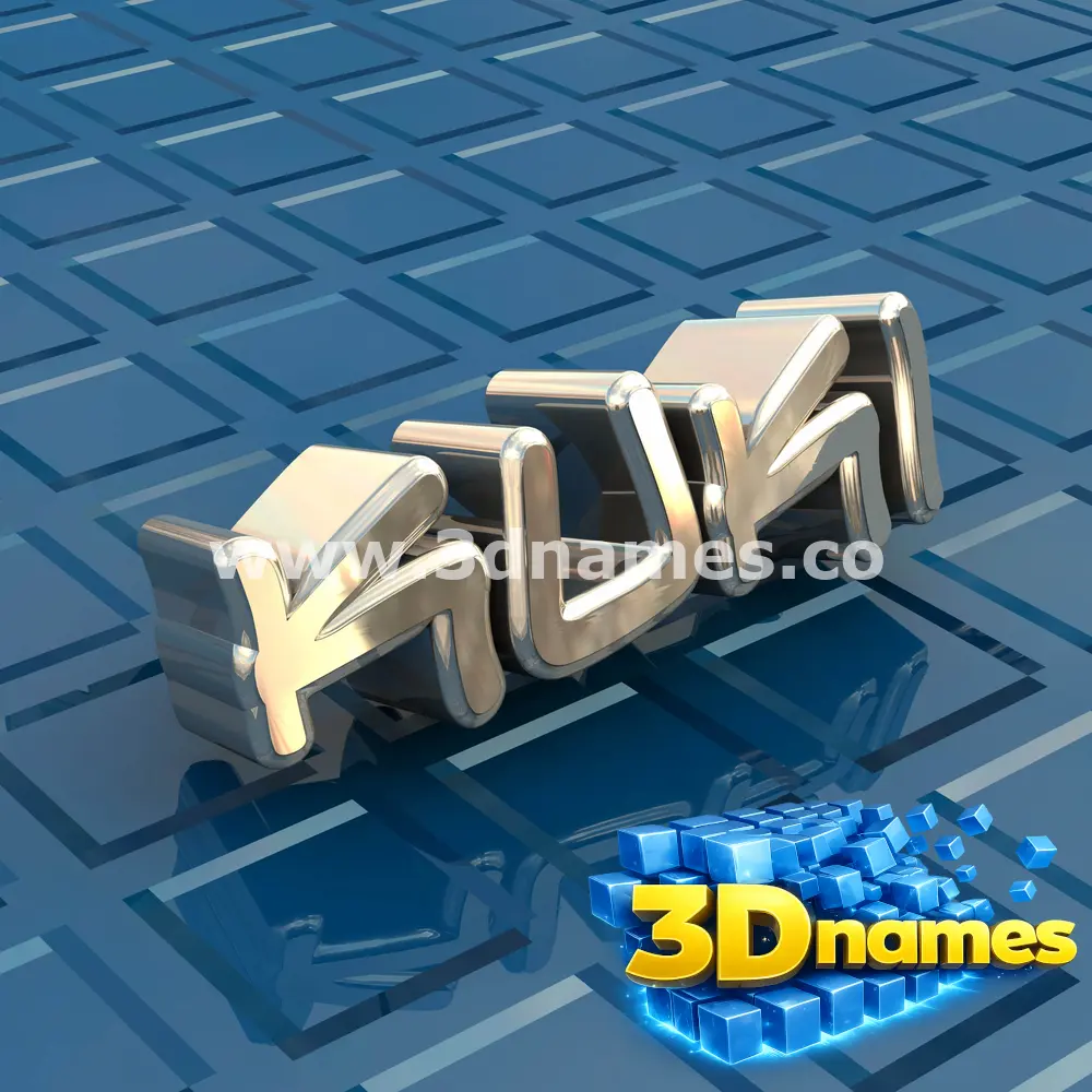 kuki in Blue Bling style - 3D name wallpaper