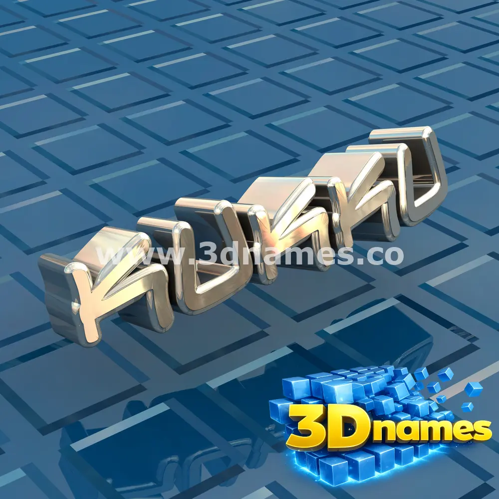 kukku in Blue Bling style - 3D name wallpaper