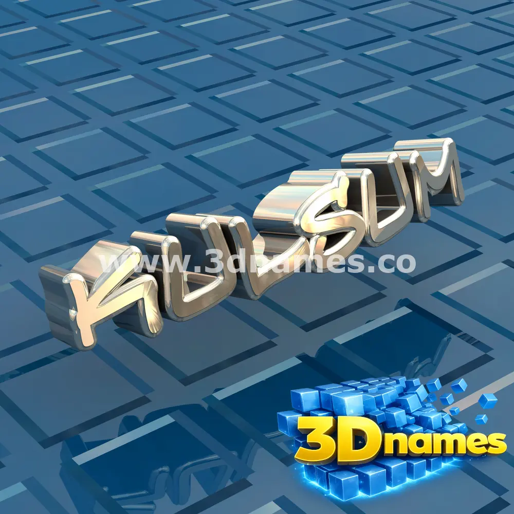 kulsum in Blue Bling style - 3D name wallpaper