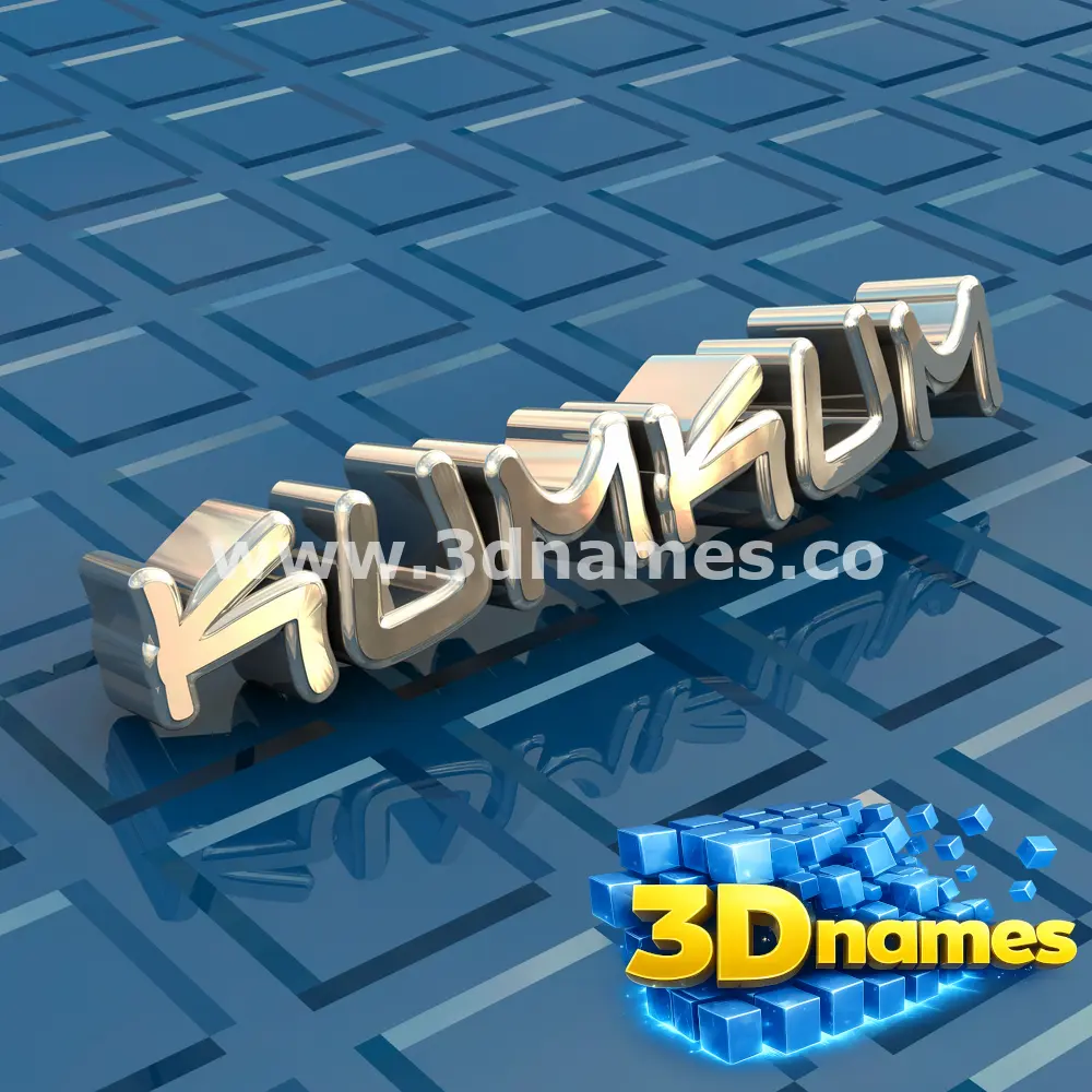 kumkum in Blue Bling style - 3D name wallpaper