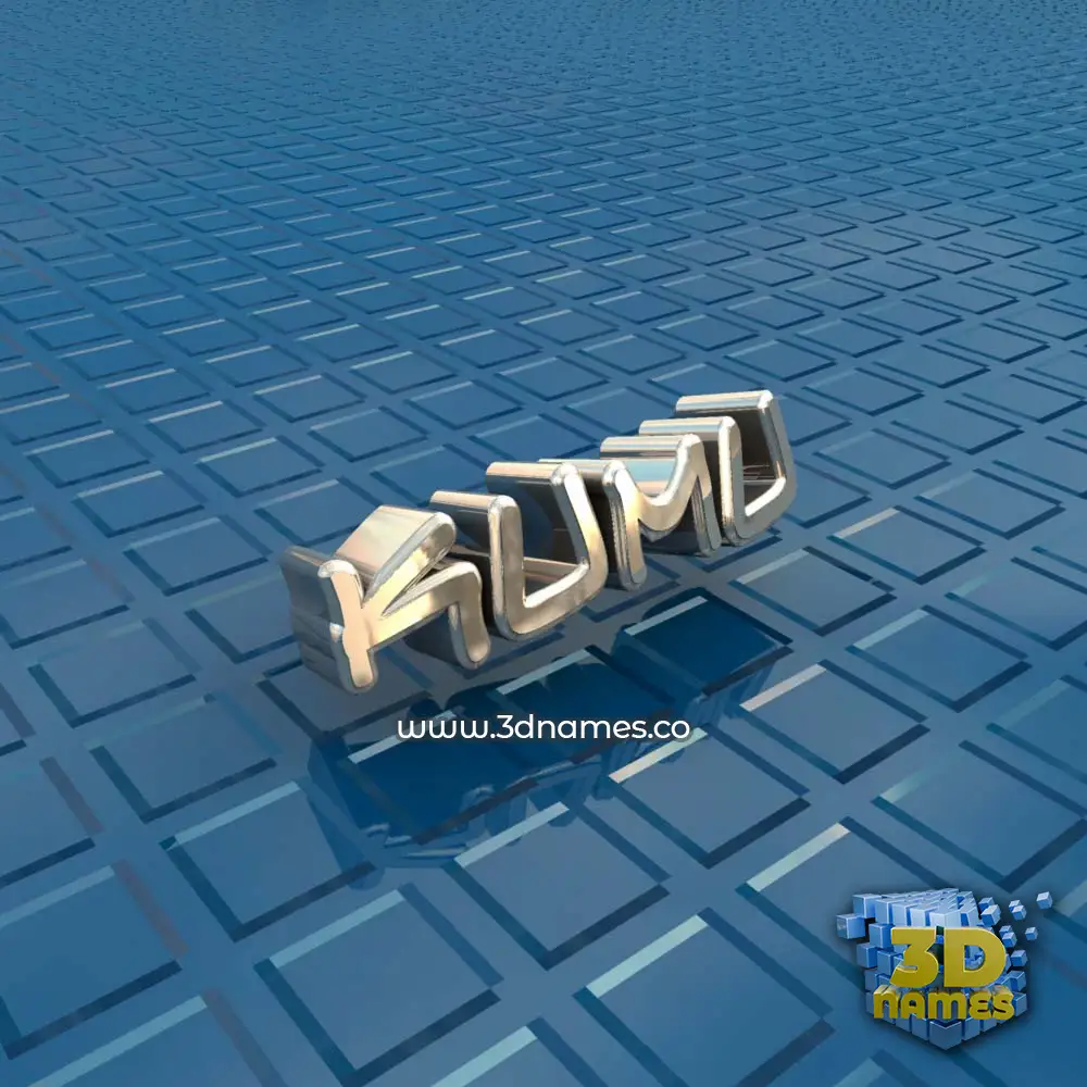 kumu in Blue Bling style - 3D name wallpaper