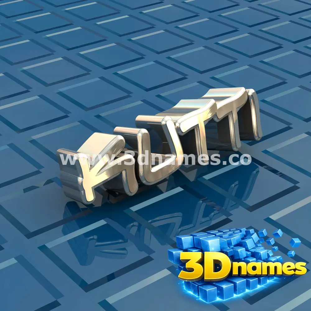 kutti in Blue Bling style - 3D name wallpaper