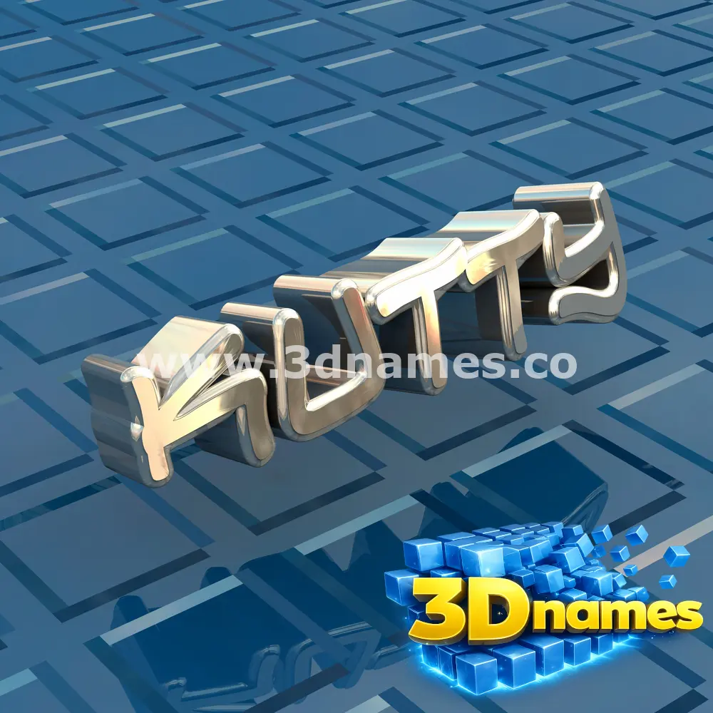 kutty in Blue Bling style - 3D name wallpaper