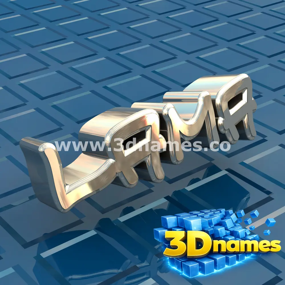 lama in Blue Bling style - 3D name wallpaper