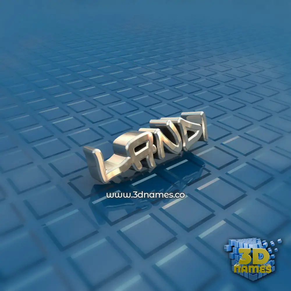 landi in Blue Bling style - 3D name wallpaper