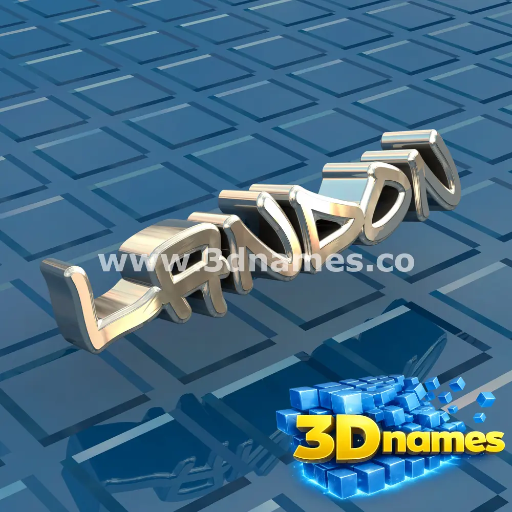 landon in Blue Bling style - 3D name wallpaper