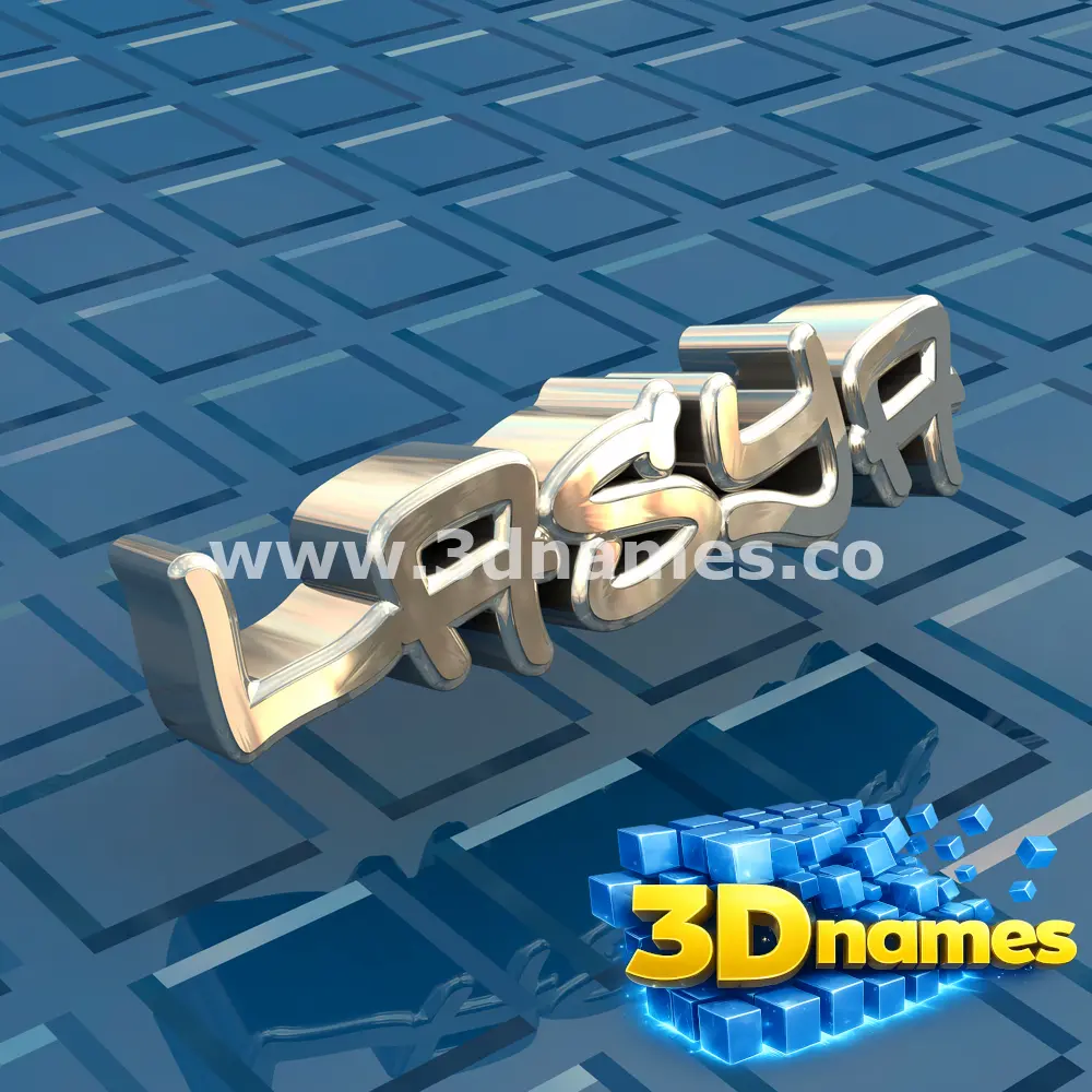 lasya in Blue Bling style - 3D name wallpaper