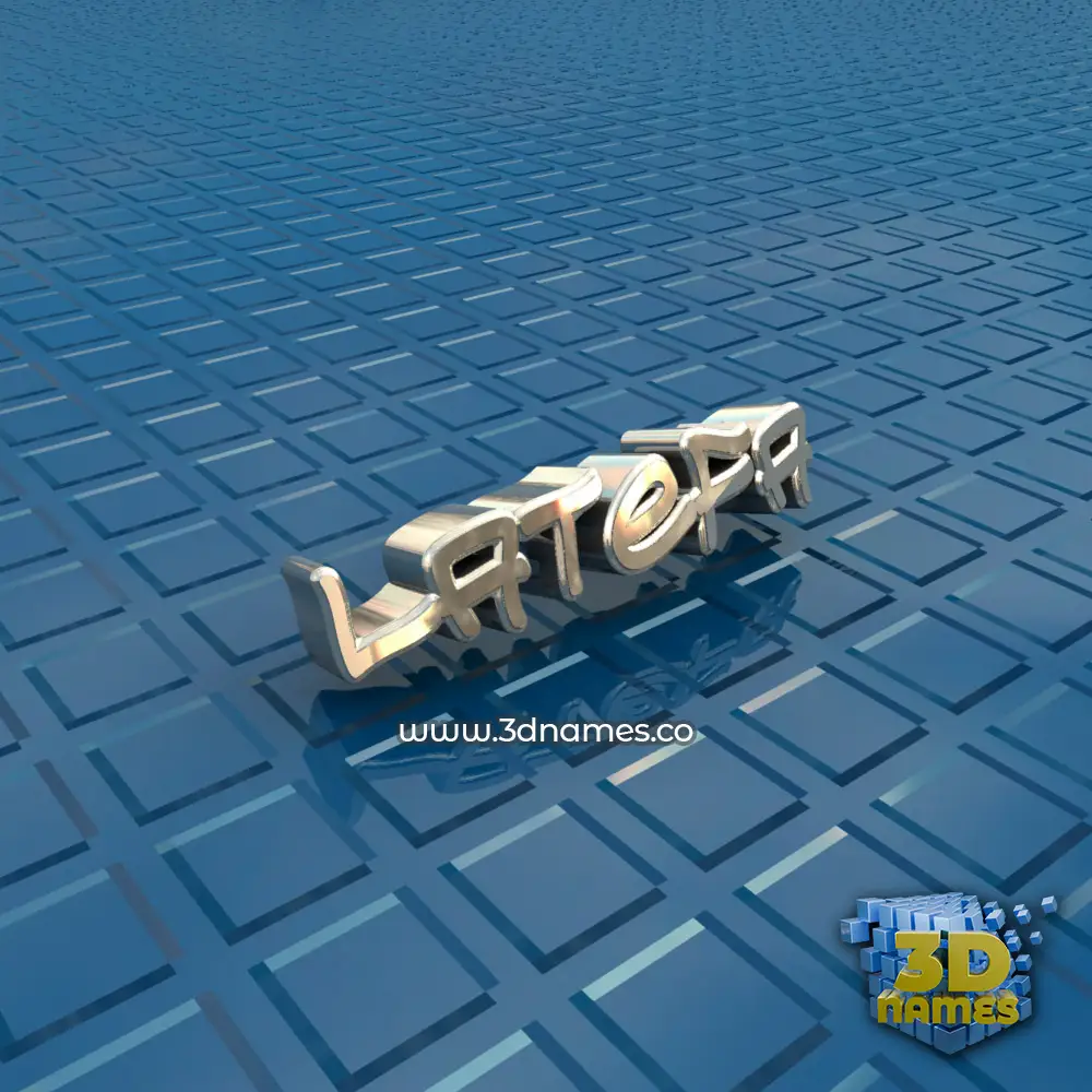 latefa in Blue Bling style - 3D name wallpaper