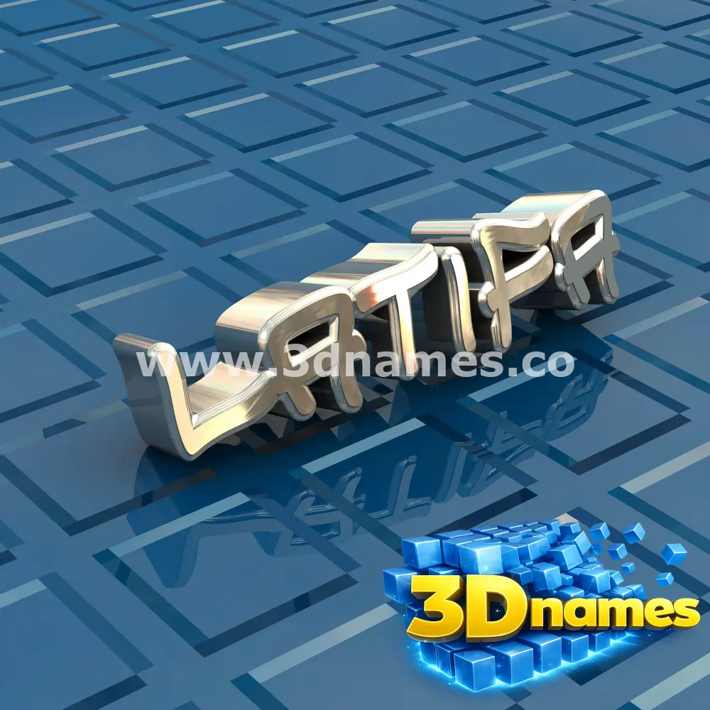 latifa in Blue Bling style - 3D name wallpaper
