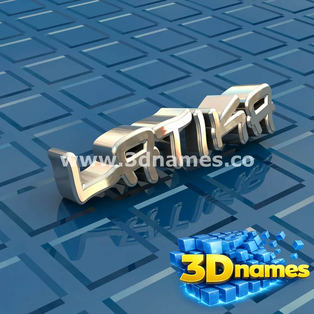latika in Blue Bling style - 3D name wallpaper