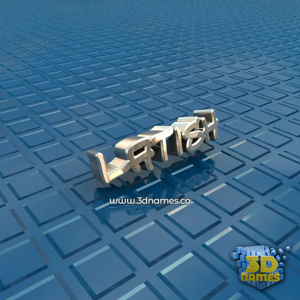 latish in Blue Bling style - 3D name wallpaper