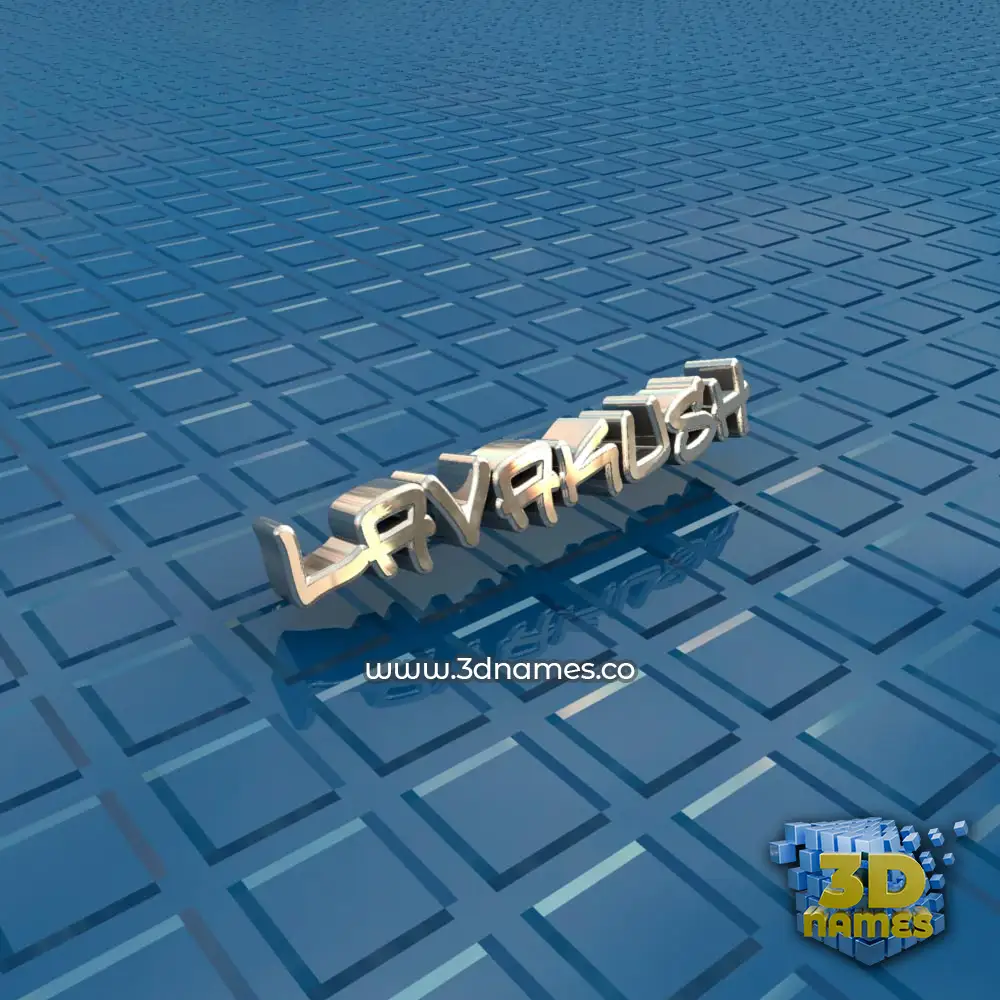lavakush in Blue Bling style - 3D name wallpaper