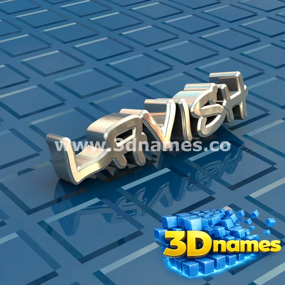 lavish in Blue Bling style - 3D name wallpaper