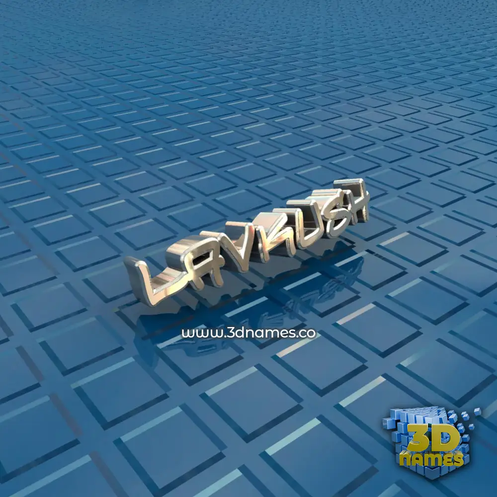 lavkush in Blue Bling style - 3D name wallpaper