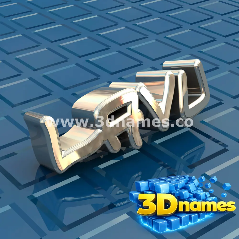 lavu in Blue Bling style - 3D name wallpaper