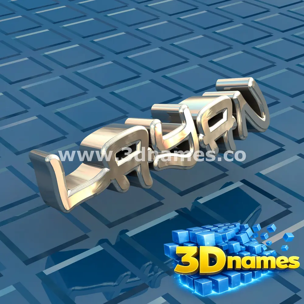 layan in Blue Bling style - 3D name wallpaper