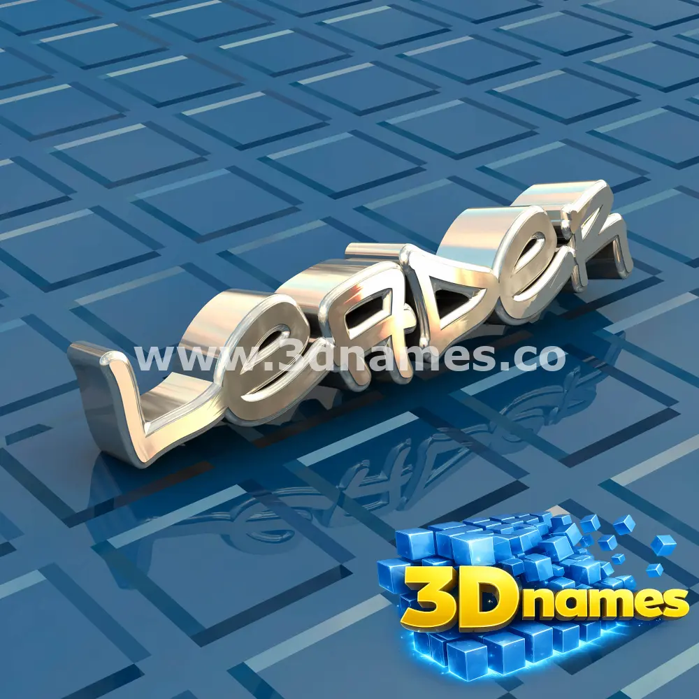leader in Blue Bling style - 3D name wallpaper