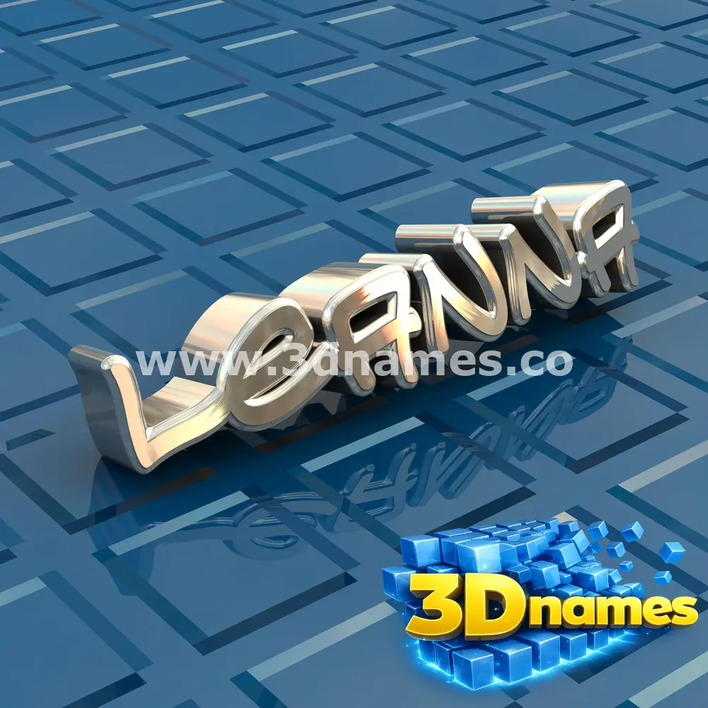 leanna in Blue Bling style - 3D name wallpaper