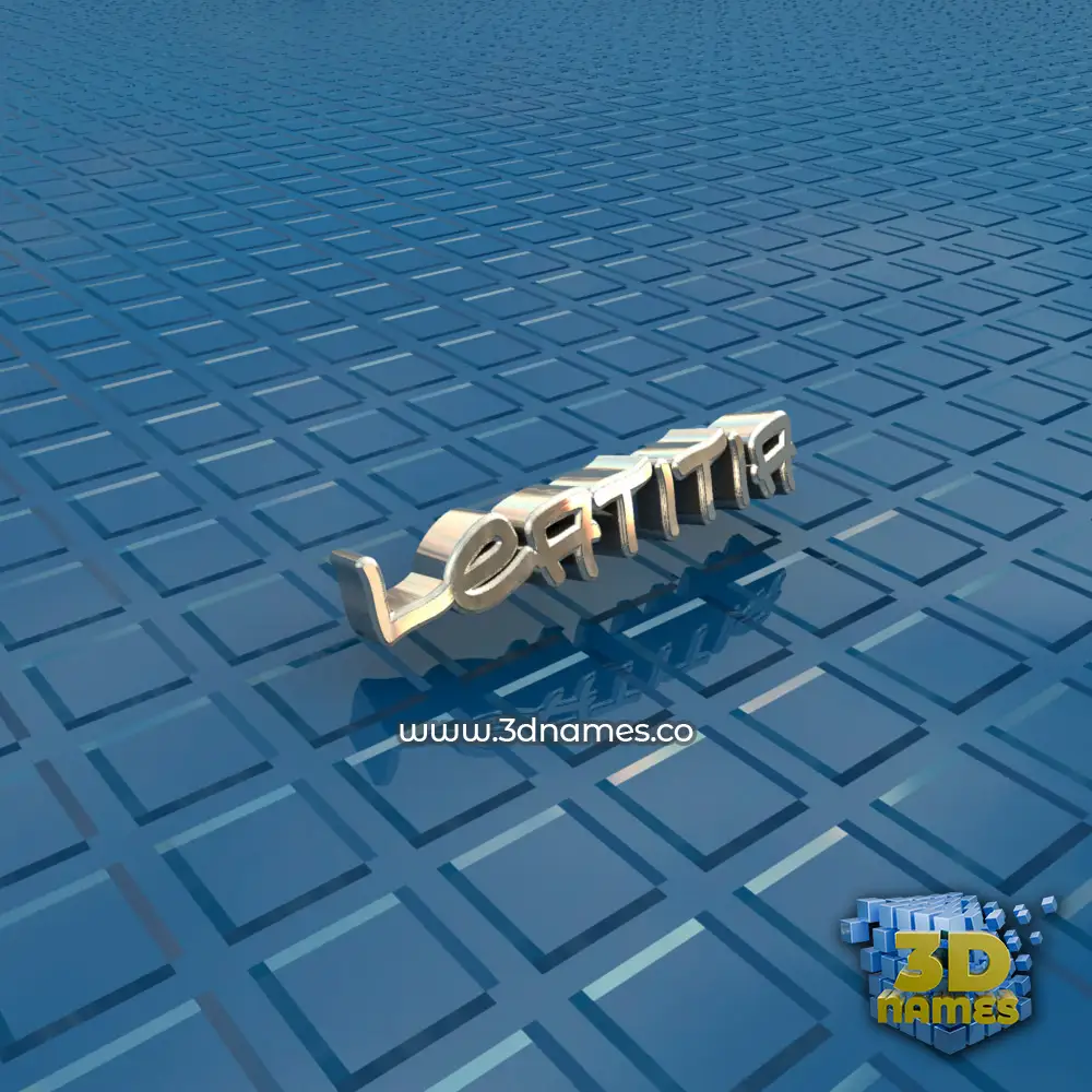 leatitia in Blue Bling style - 3D name wallpaper