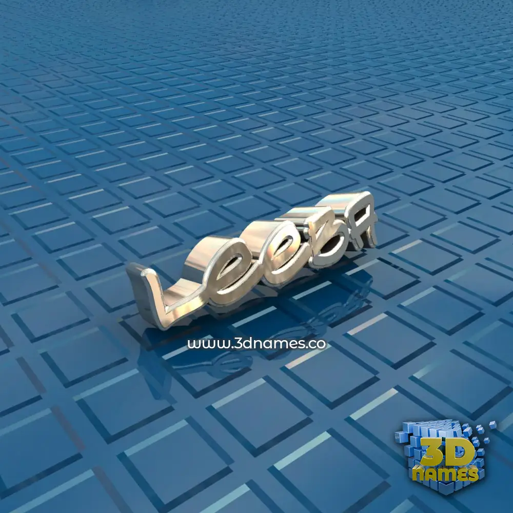 leeba in Blue Bling style - 3D name wallpaper