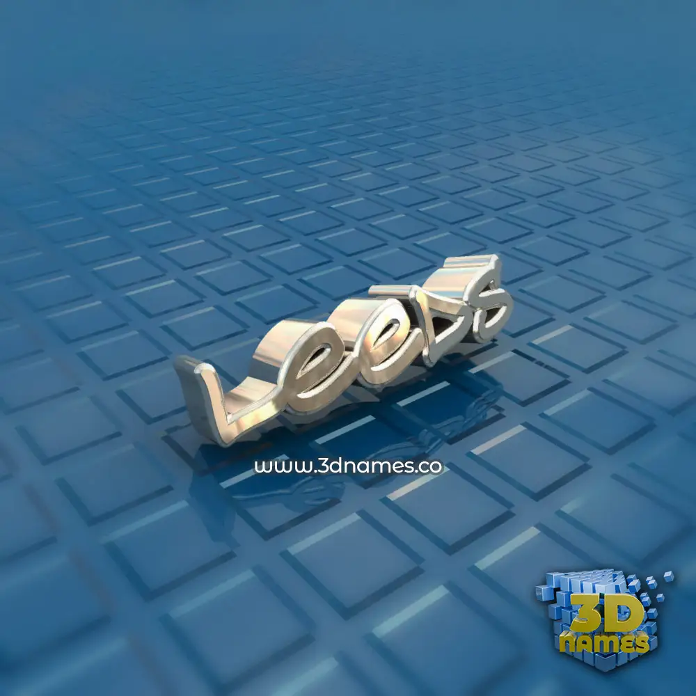leeds in Blue Bling style - 3D name wallpaper