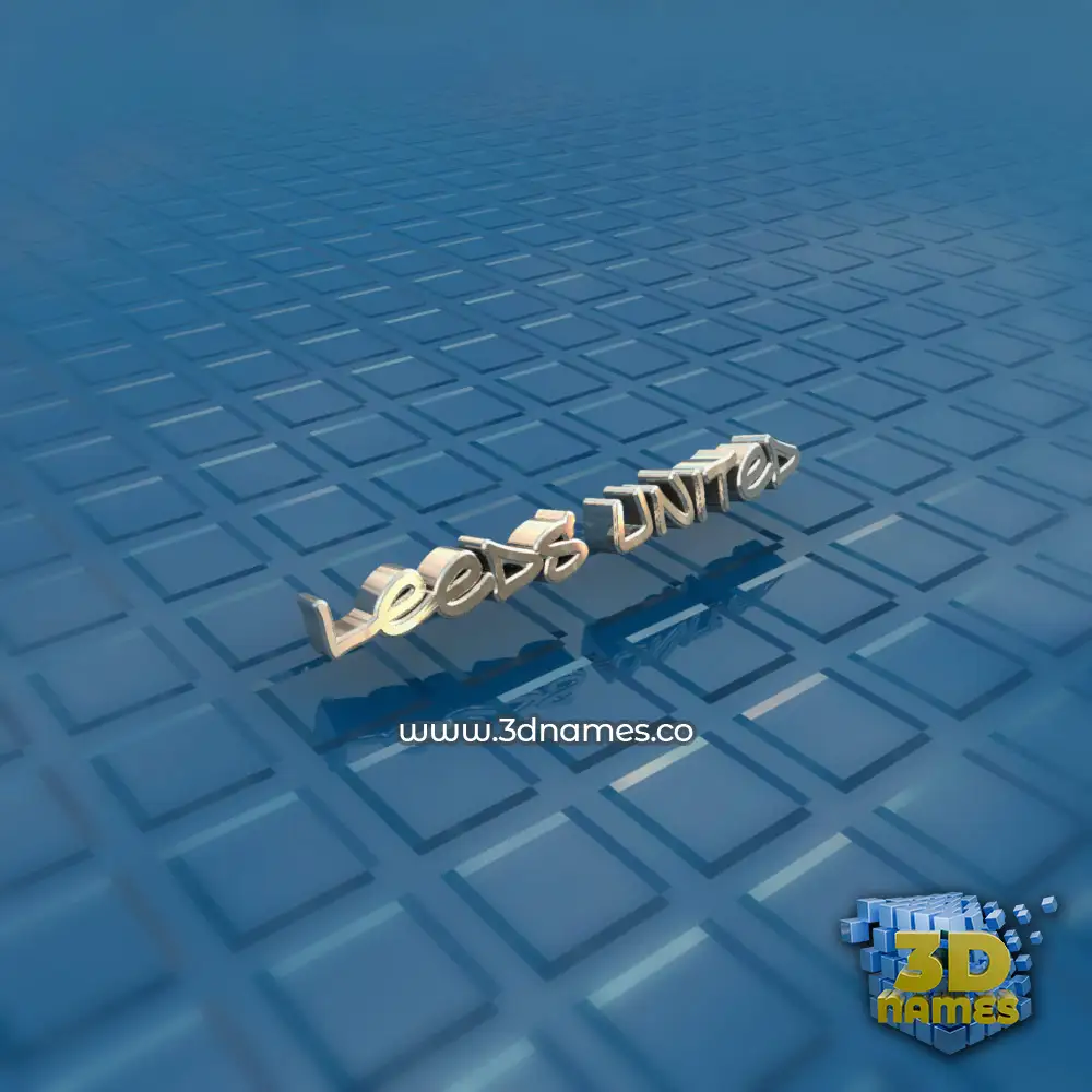 leeds united in Blue Bling style - 3D name wallpaper