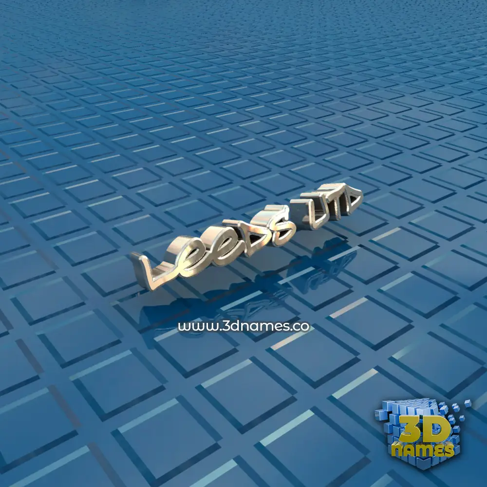leeds utd in Blue Bling style - 3D name wallpaper
