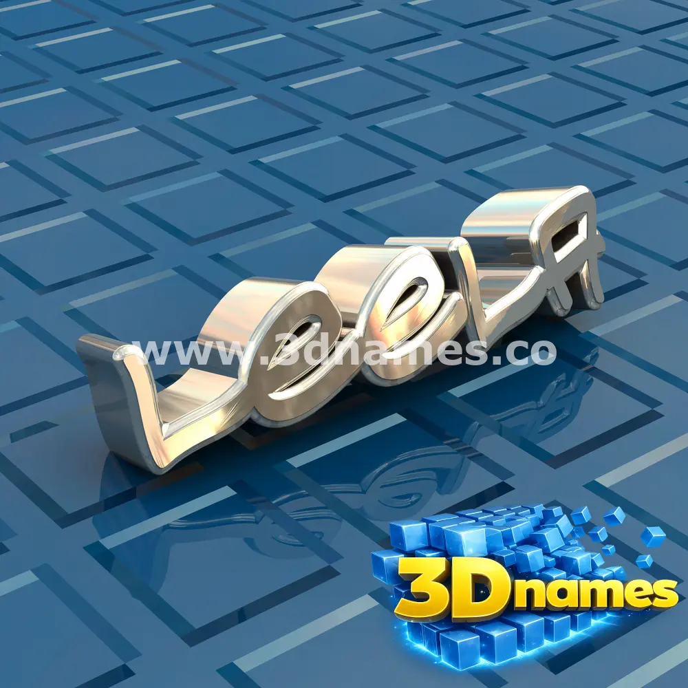 leela in Blue Bling style - 3D name wallpaper