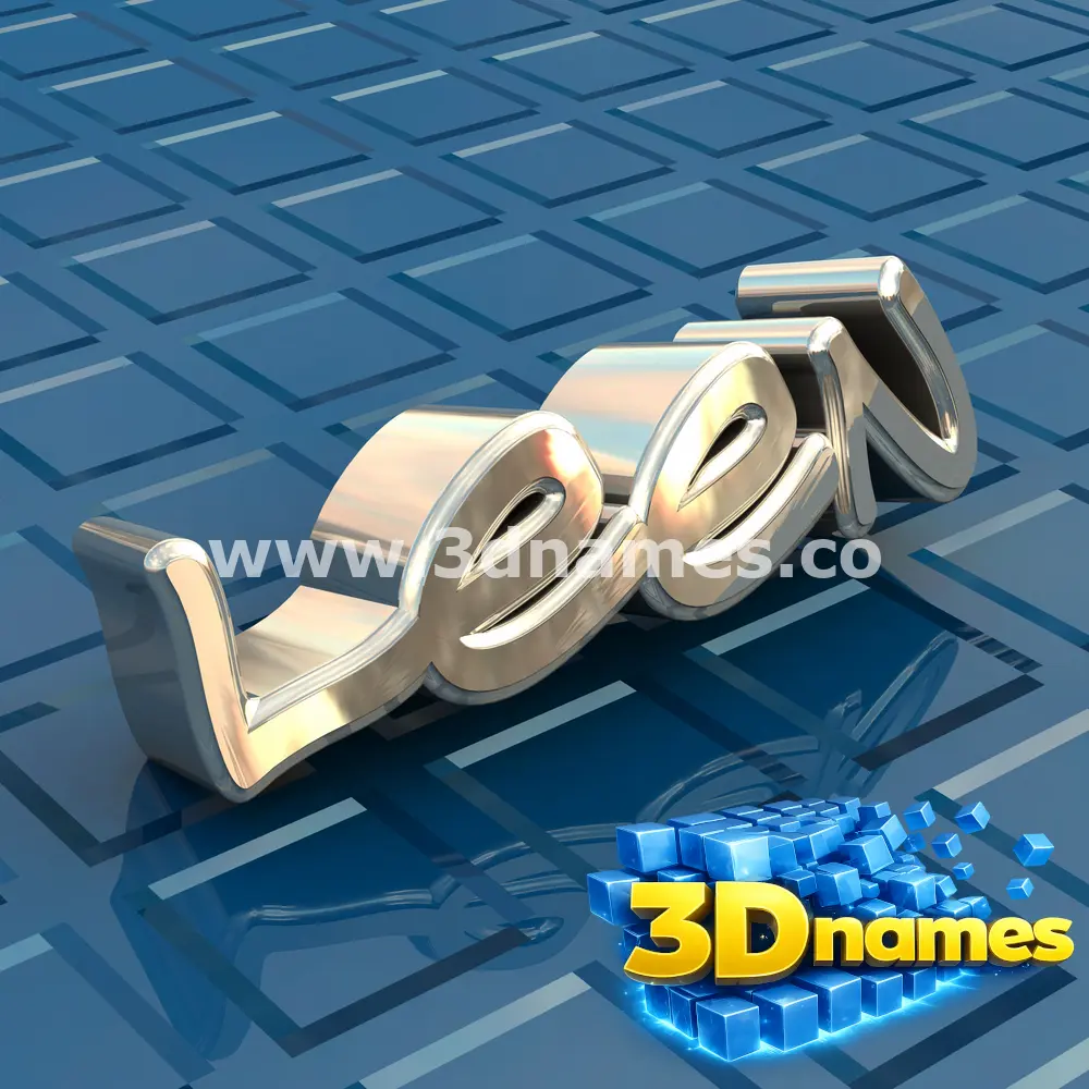 leen in Blue Bling style - 3D name wallpaper