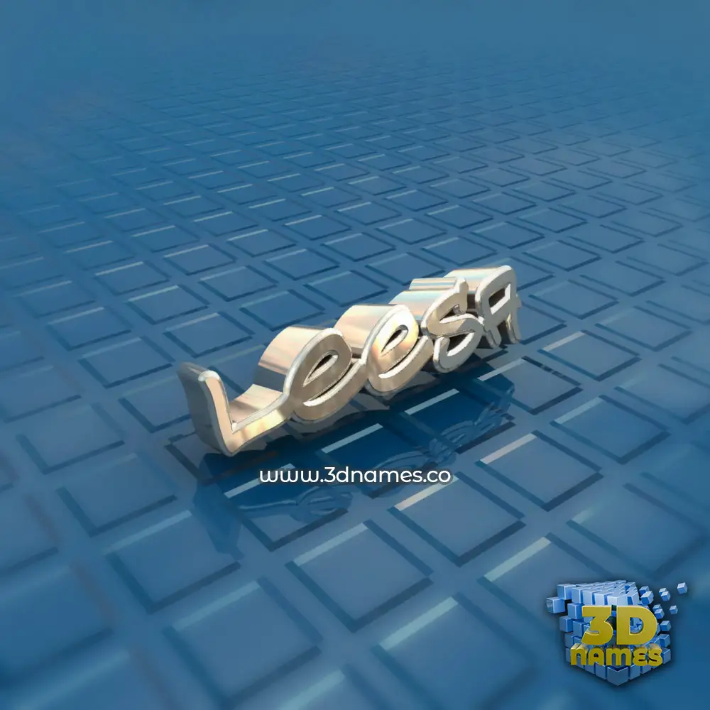 leesa in Blue Bling style - 3D name wallpaper