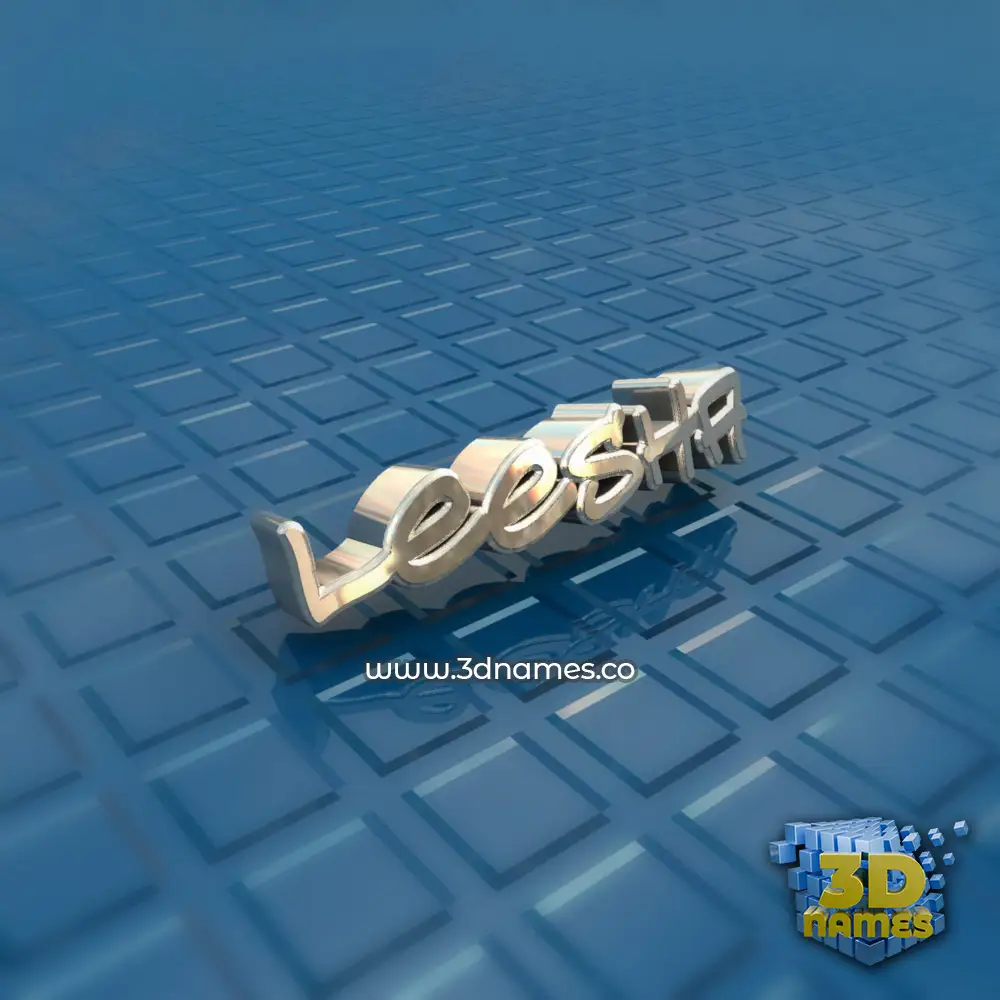 leesha in Blue Bling style - 3D name wallpaper