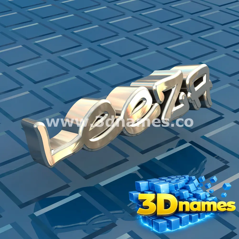 leeza in Blue Bling style - 3D name wallpaper
