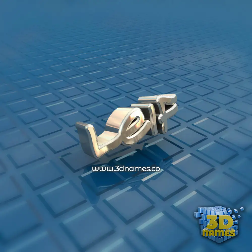 leif in Blue Bling style - 3D name wallpaper