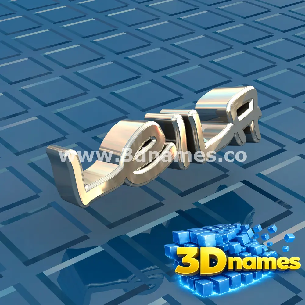 leila in Blue Bling style - 3D name wallpaper