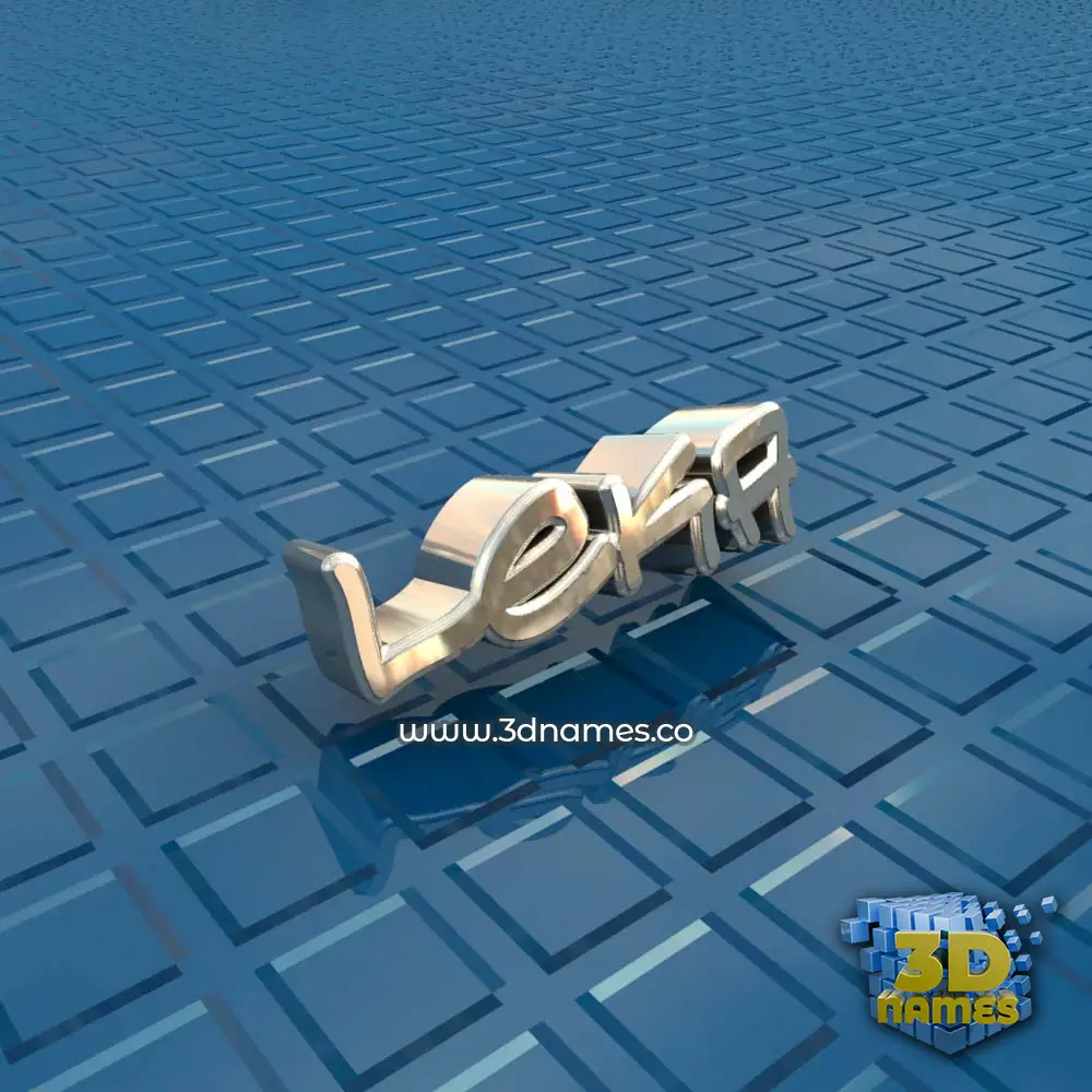 leka in Blue Bling style - 3D name wallpaper