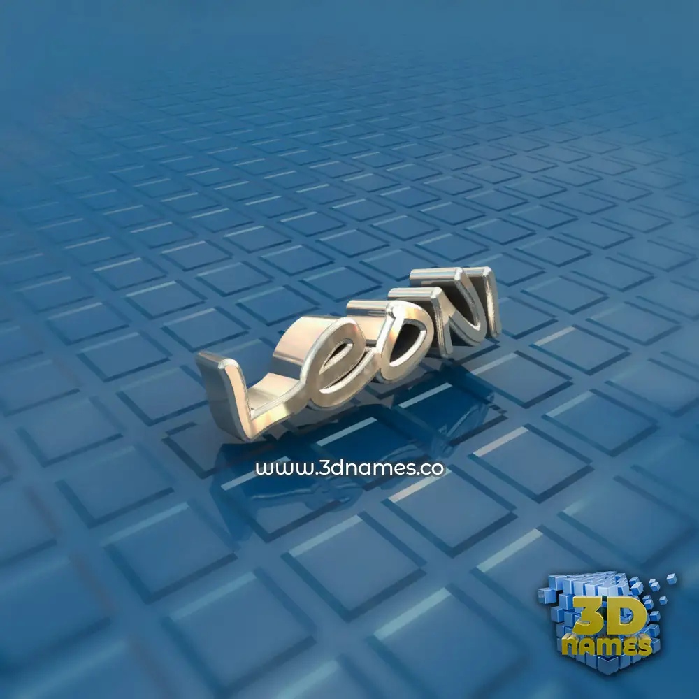 leoni in Blue Bling style - 3D name wallpaper