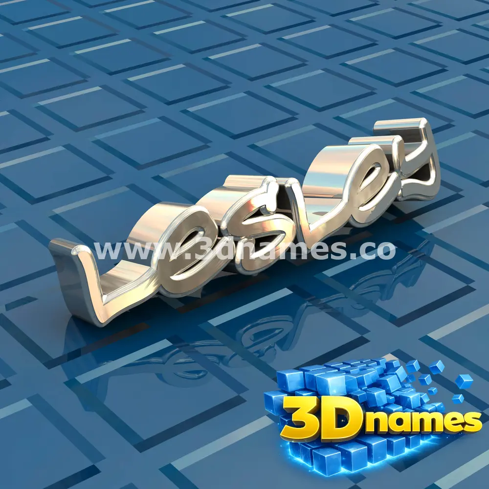 lesley in Blue Bling style - 3D name wallpaper