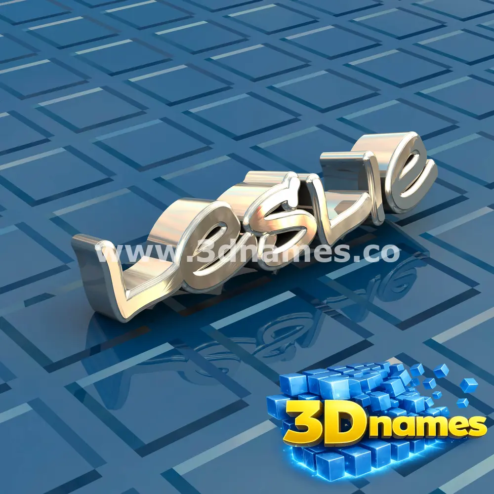 leslie in Blue Bling style - 3D name wallpaper