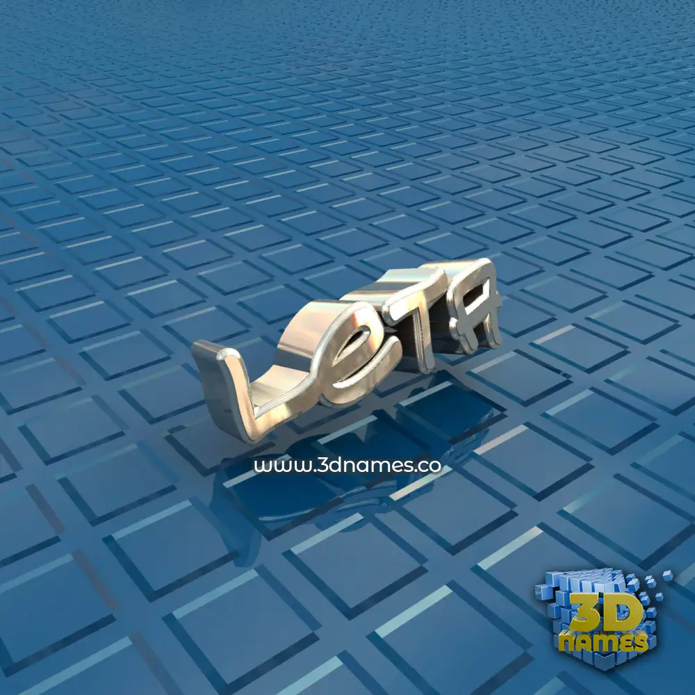 leta in Blue Bling style - 3D name wallpaper