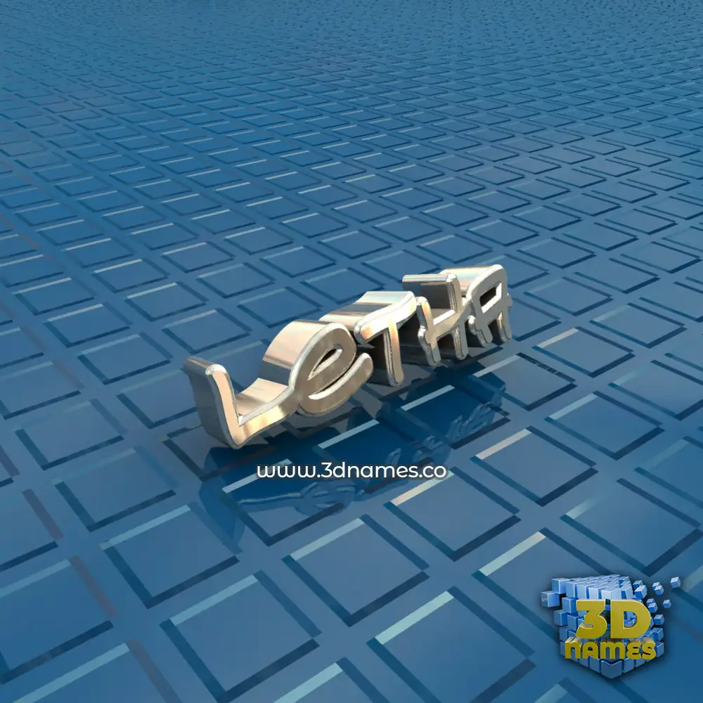letha in Blue Bling style - 3D name wallpaper
