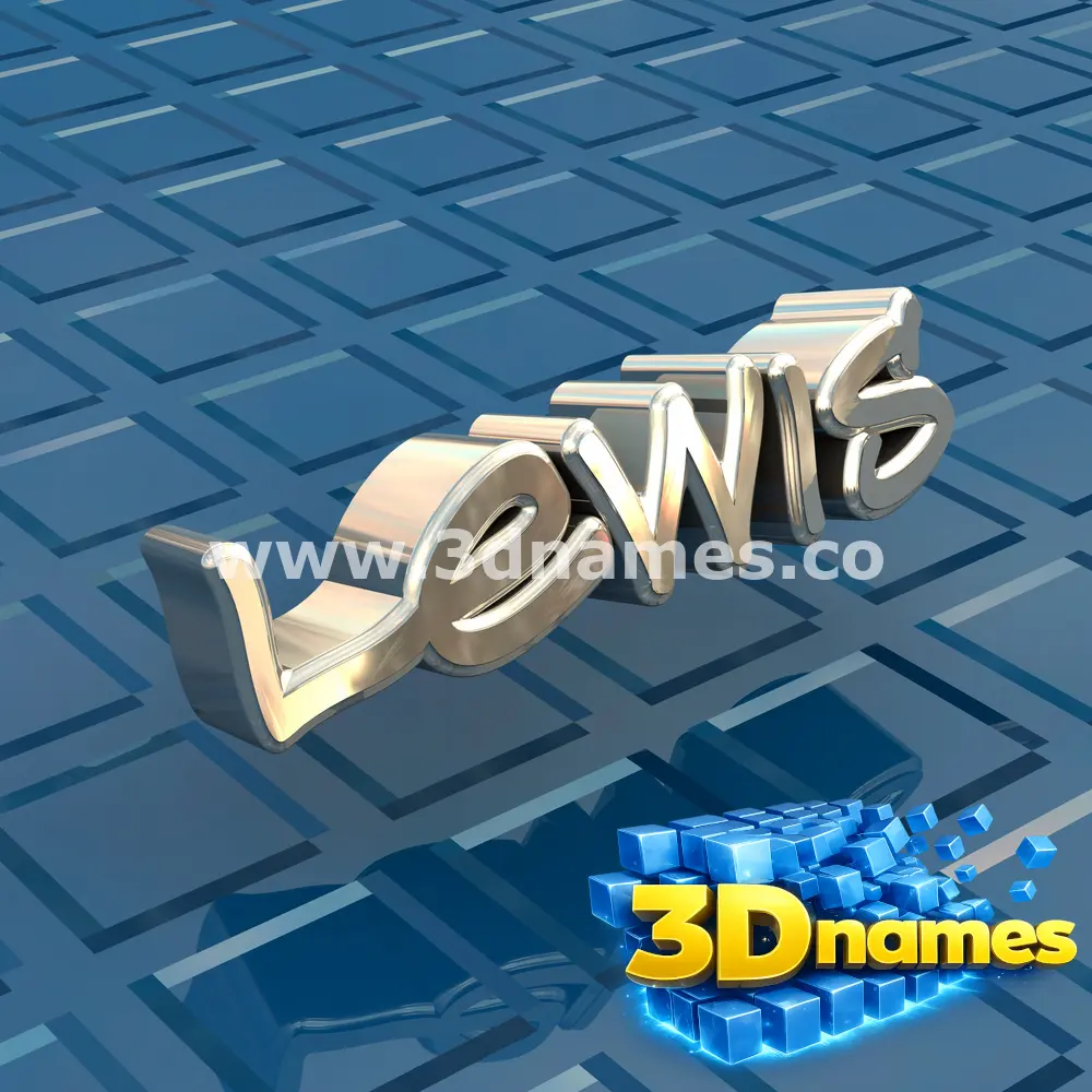 lewis in Blue Bling style - 3D name wallpaper