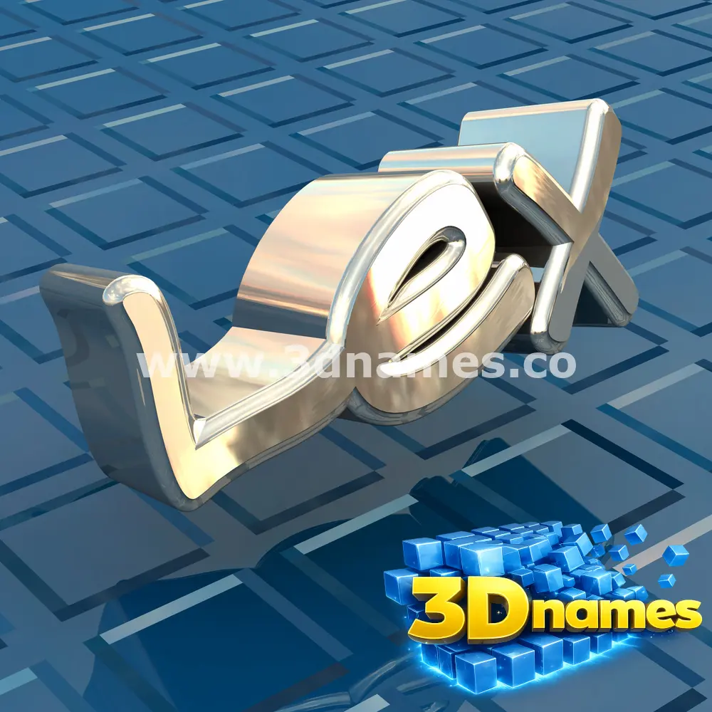 lex in Blue Bling style - 3D name wallpaper
