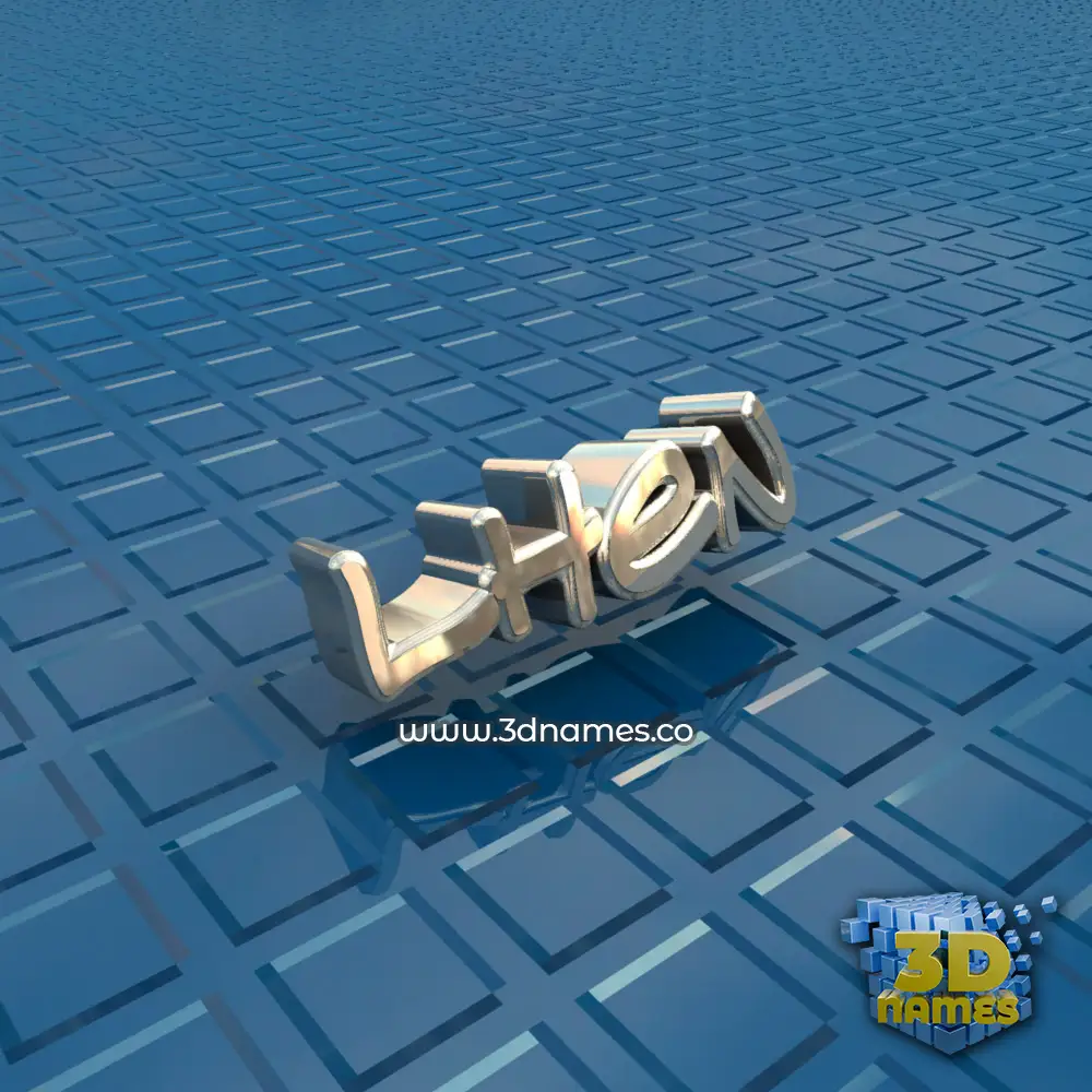 lhen in Blue Bling style - 3D name wallpaper
