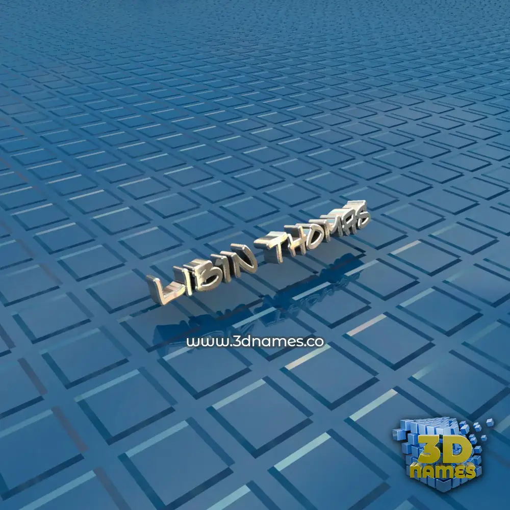 libin thomas in Blue Bling style - 3D name wallpaper