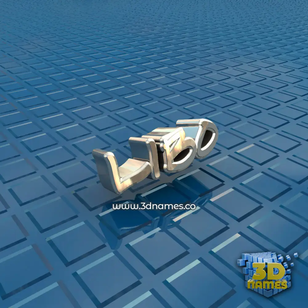 libo in Blue Bling style - 3D name wallpaper