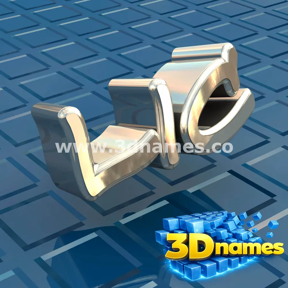 lic in Blue Bling style - 3D name wallpaper